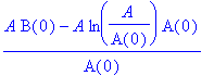 (A*B(0)-A*ln(A/A(0))*A(0))/A(0)