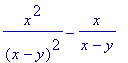 x^2/((x-y)^2)-x/(x-y)