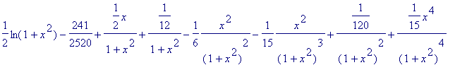 1/2*ln(1+x^2)-241/2520+1/2*x/(1+x^2)+1/12/(1+x^2)-1...