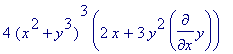 4*(x^2+y^3)^3*(2*x+3*y^2*diff(y,x))