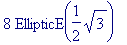 8*EllipticE(1/2*sqrt(3))