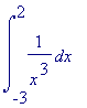 int(1/(x^3),x = -3 .. 2)