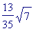 13/35*sqrt(7)