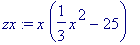 zx := x*(1/3*x^2-25)
