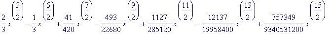 2/3*x^(3/2)-1/3*x^(5/2)+41/420*x^(7/2)-493/22680*x^...