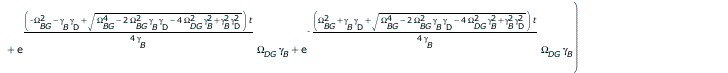 Typesetting:-mprintslash([CG2 := `+`(`/`(`*`(`/`(1, 2), `*`(`+`(`-`(`/`(`*`(exp(`+`(`/`(`*`(`/`(1, 4), `*`(`+`(`-`(`*`(`^`(Omega[BG], 2))), `-`(`*`(gamma[B], `*`(gamma[D]))), `*`(`^`(`+`(`*`(`^`(Omega...
