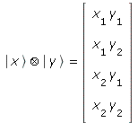 `⊗`(Ket(x), Ket(y)) = Matrix(%id = 18446744074371298718)