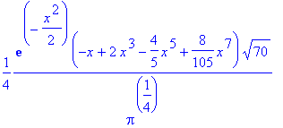 1/4*exp(-1/2*x^2)*(-x+2*x^3-4/5*x^5+8/105*x^7)*70^(1/2)/Pi^(1/4)