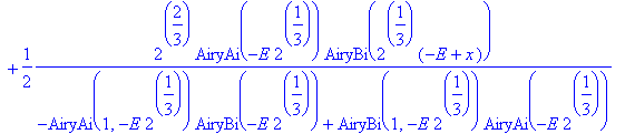 psi(x) = -1/2*2^(2/3)/(-AiryAi(1,-E*2^(1/3))*AiryBi(-E*2^(1/3))+AiryBi(1,-E*2^(1/3))*AiryAi(-E*2^(1/3)))*AiryBi(-E*2^(1/3))*AiryAi(2^(1/3)*(-E+x))+1/2*2^(2/3)*AiryAi(-E*2^(1/3))/(-AiryAi(1,-E*2^(1/3))*...